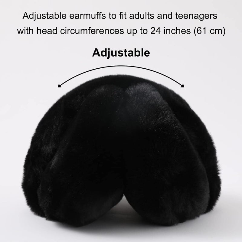 SUNBORRY Store Foldable Ear Muffs for Women, Faux Fur Adjustable Earmuffs for Winter - Image 3